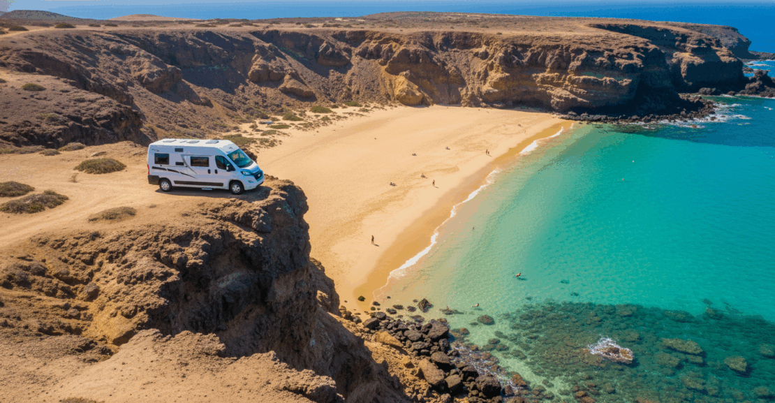 papagayo en autocaravana vista aerea